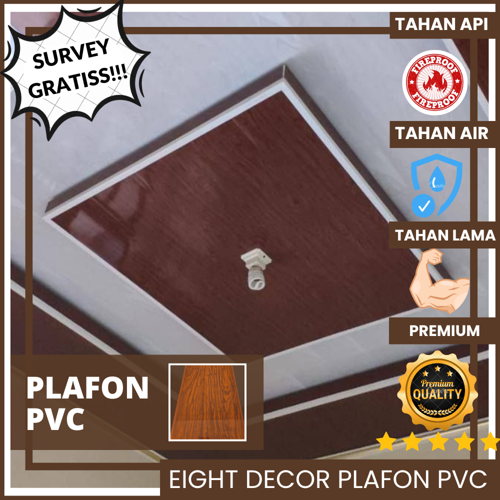 Plafon PVC Minimalis Elegan Motif Kayu ED-12 /Plafon Rumah Minimalis/Distributor Plafon