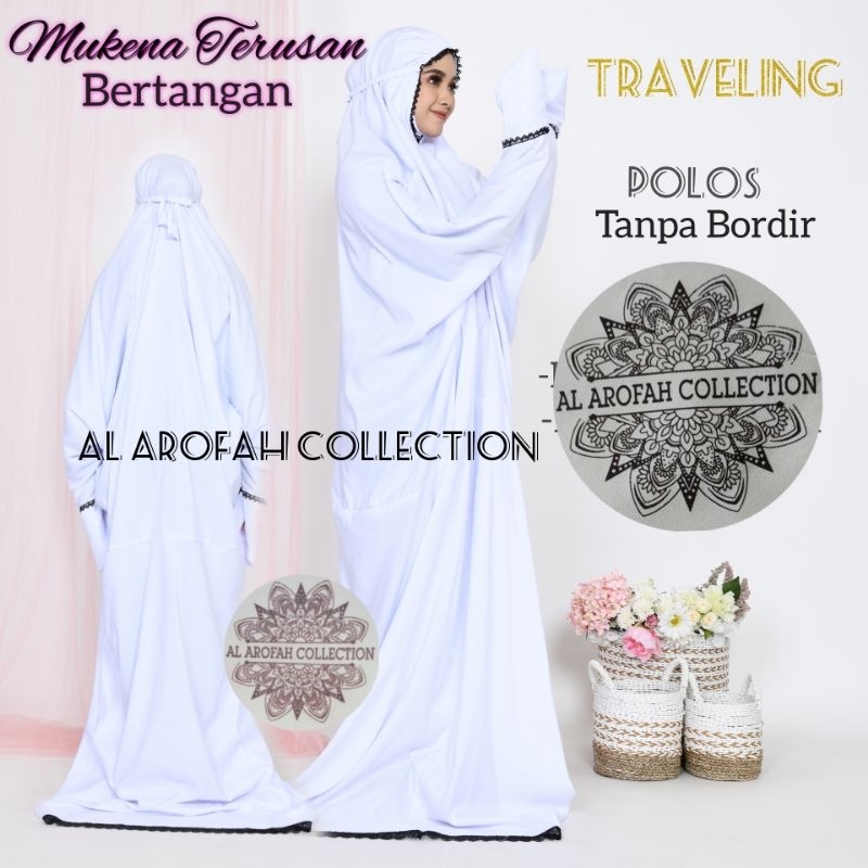 Mukena terusan polos dewasa dan remaja bahan katun