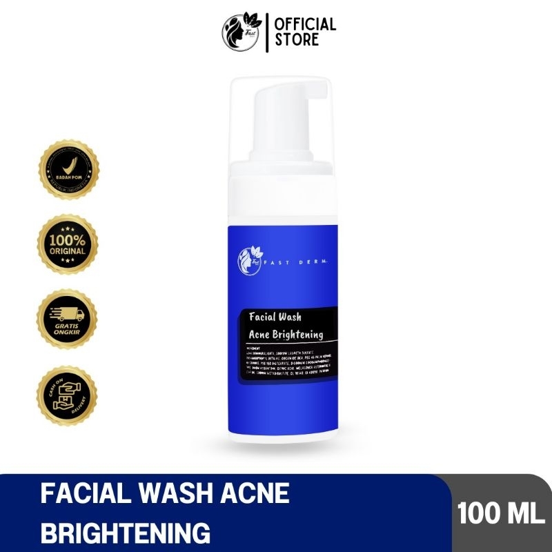 Fast Derm Facial Wash Acne Brightening Kemasan Biru