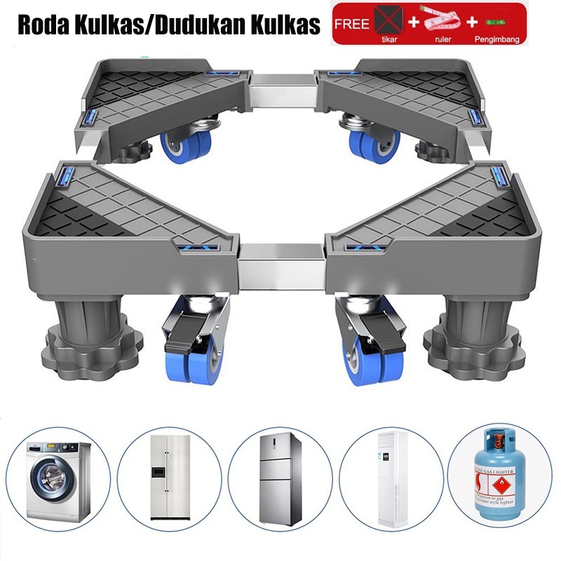 COD Alas Mesin Cuci Stainless Steel yang Dapat Disesuaikan / Alas Kulkas, Dudukan Mesin Cuci /kaki k