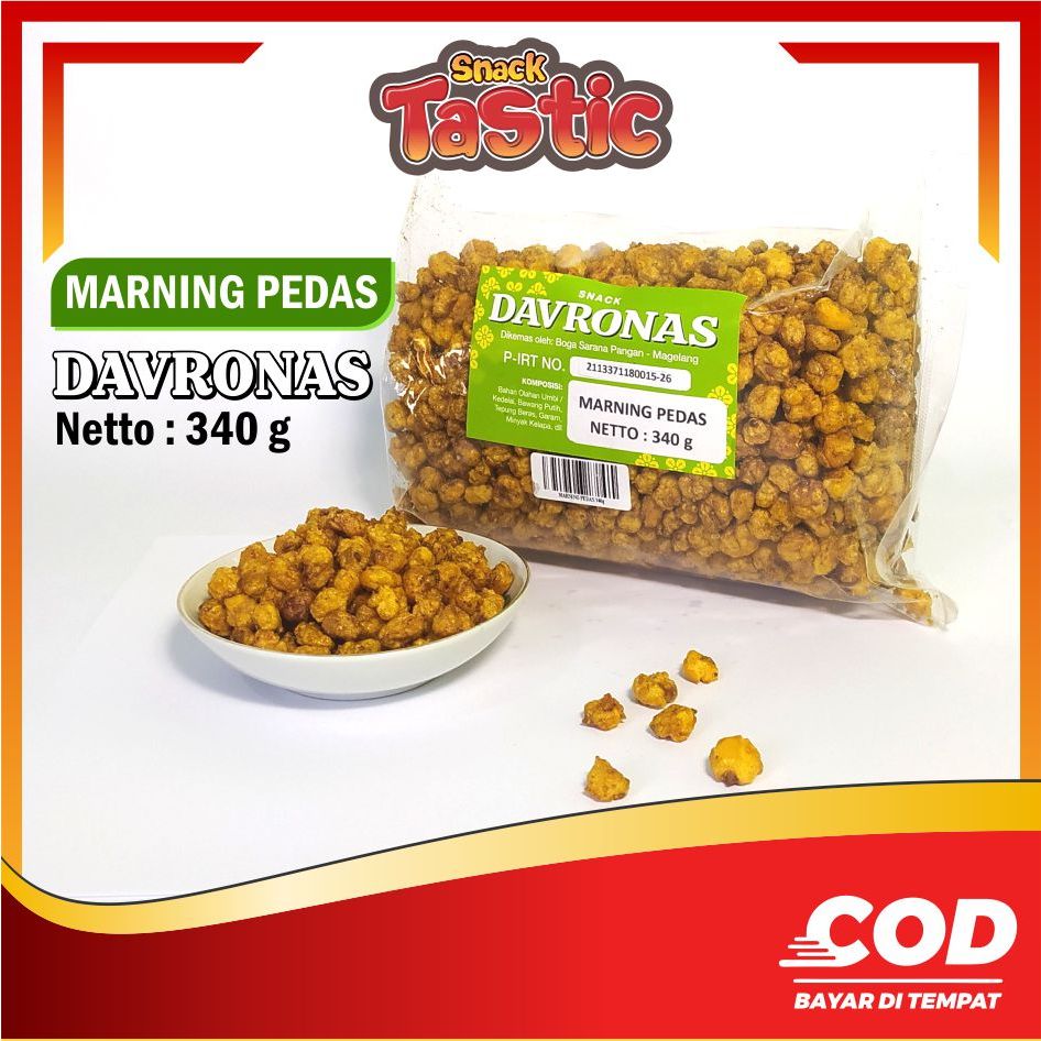 

MARNING JAGUNG PEDAS 340GR DAVRONAS / camilan dan oleh-oleh khas Magelang, Jogja, Purworejo