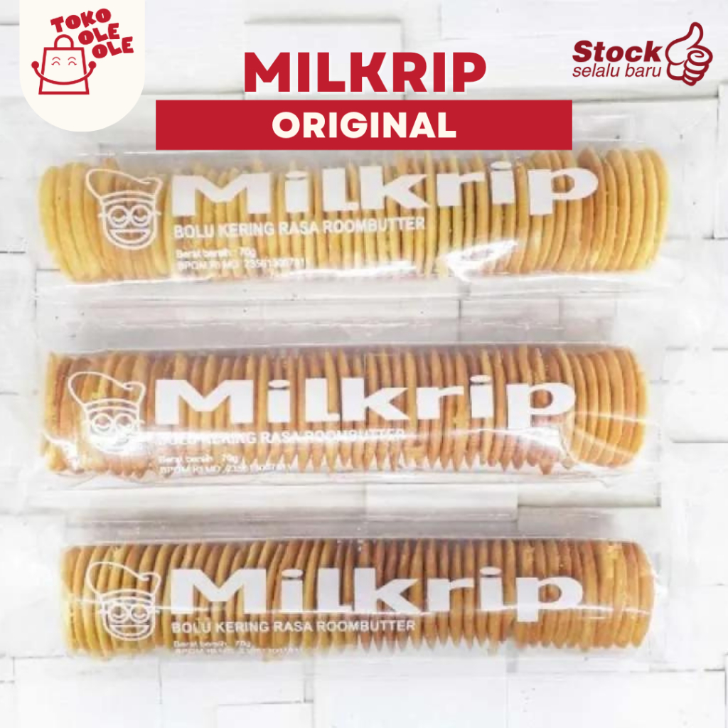 

Milkrip Cookies Kue Kering Camilan Kue Bolu Kering Rasa Milk Roombutter Susu