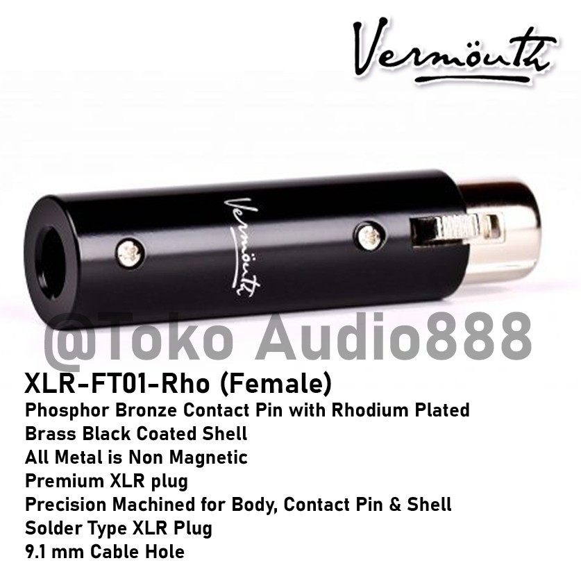 Vermouth - XLR Rhodium Plated High End Jack Canon Male