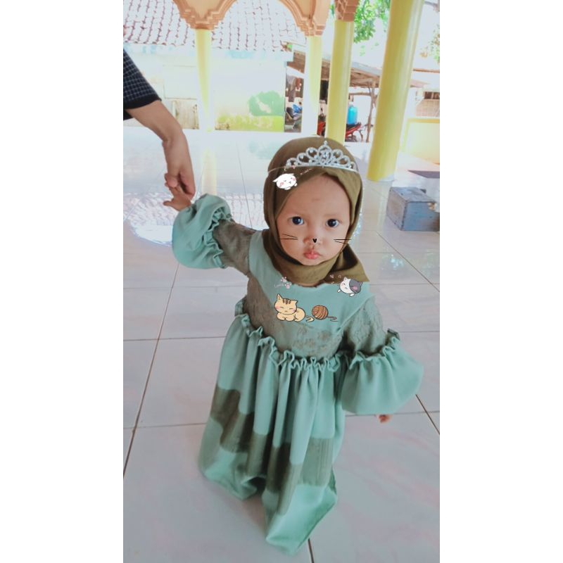 aurauwais - Zulfana set dress gamis anak perempuan