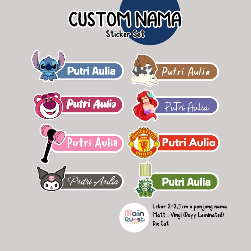 

Sticker Custom Nama | Sticker Aesthetic / Sticker Tumblr / Sticker Laptop / Sticker Anti Air / Sticker Vinyl Die Cut / Sticker Kpop / Sticker Cute