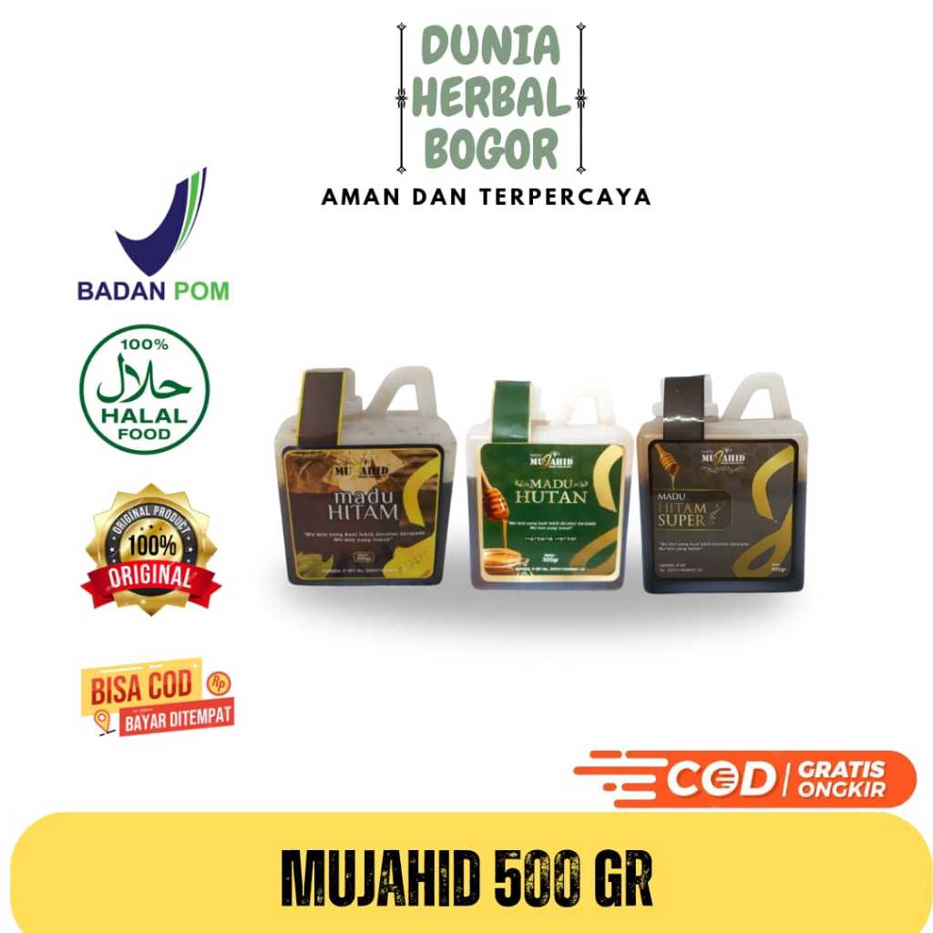 

Madu Hutan Mujahid 500GR | Madu Hitam Super 500 gram Mujahid | Madu Hitam Pahit Berkualitas