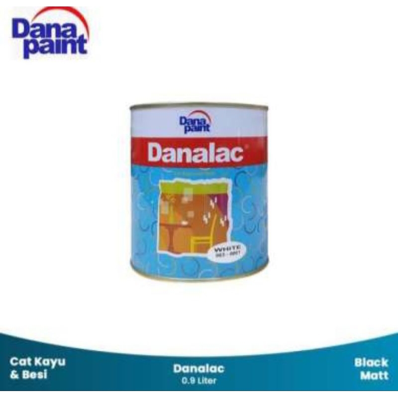 Danalac Cat minyak kayu besi galvanis 0.9Liter Black Matt hitam dop 1kg