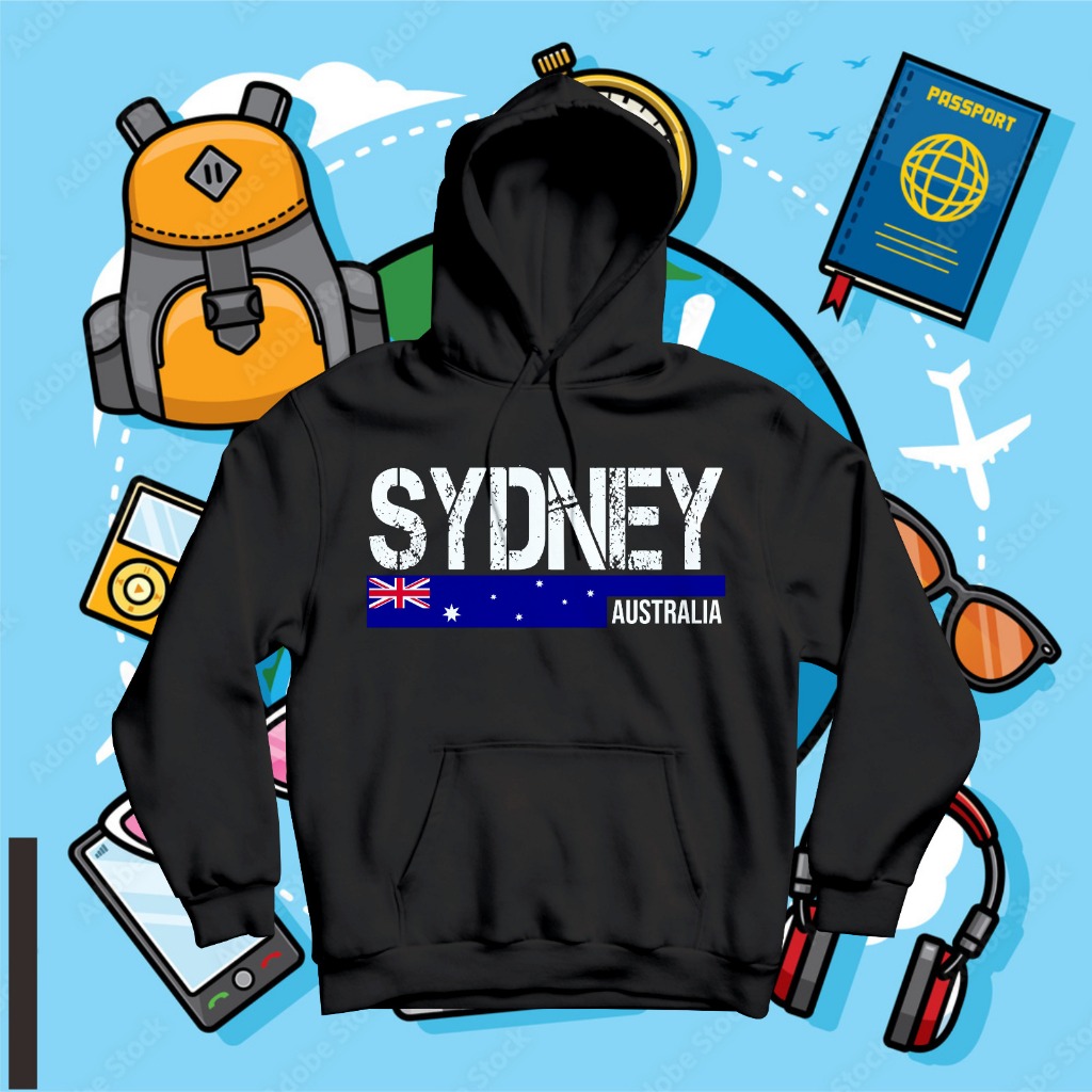 JAKET - HOODIE OLEH-OLEH  AUSTRALIA SYDNEY- JUMPER HOODIE SUVENIR SYDNEY AUSTRALIA BATCH 2