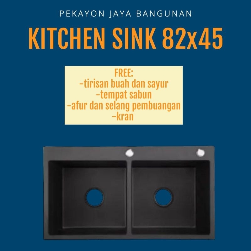 Sink sink valpra 8245 hitam black/kitchen sink 8245/kitchen sink valpra/bak cuci piring/ kitchen sin