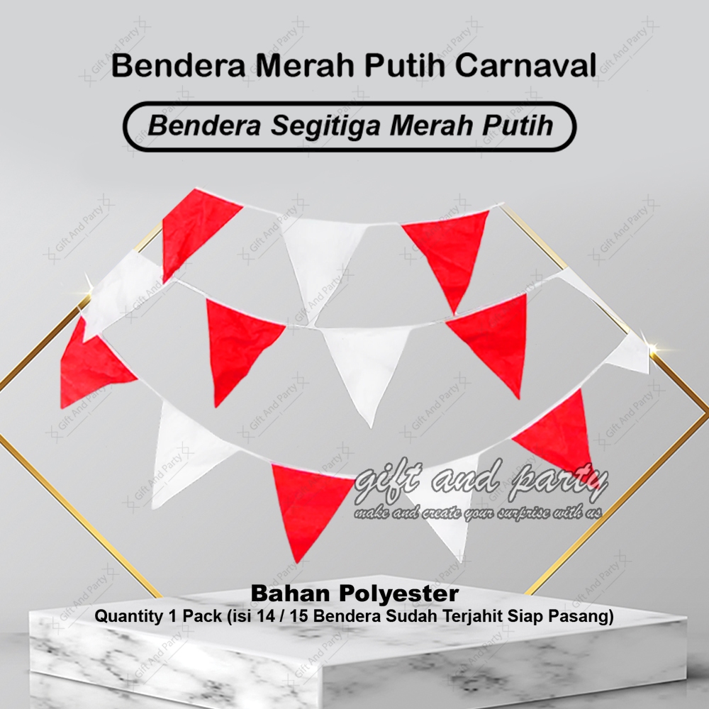 Bendera Segitiga Merah Putih / Bendera Segitiga Kain / Bendera Kain