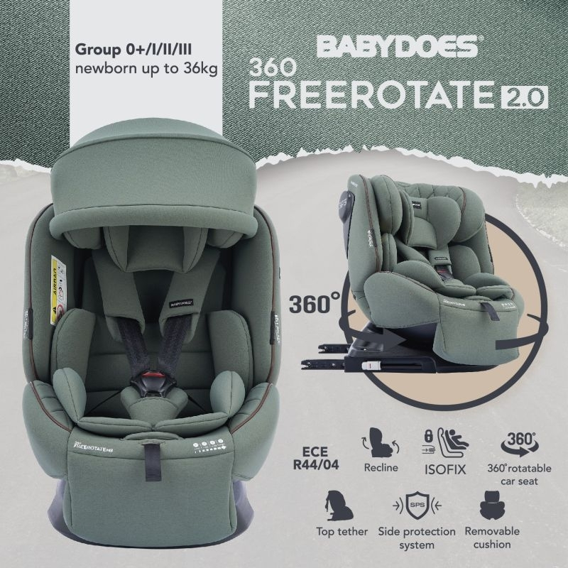 Carseat Babydoes FULL  FREE Rotate 360 Isofix  Carseat Free Rotate 360