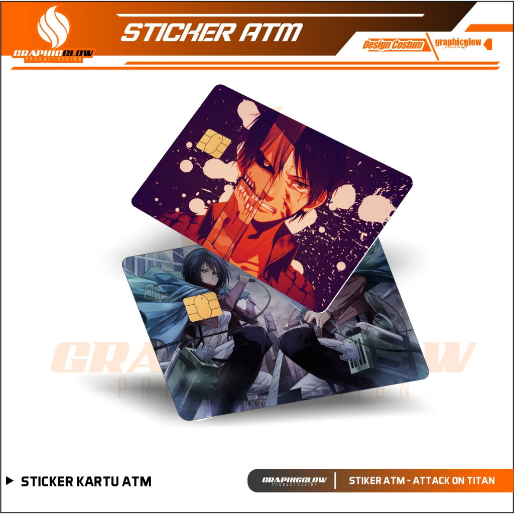 

ATTACK ON TITAN STIKER PELINDUNG KARTU SKIN CARD ATM SIM KTP E-MONEY STICKER LEM KUAT ANTI GORES SKIN KARTU
