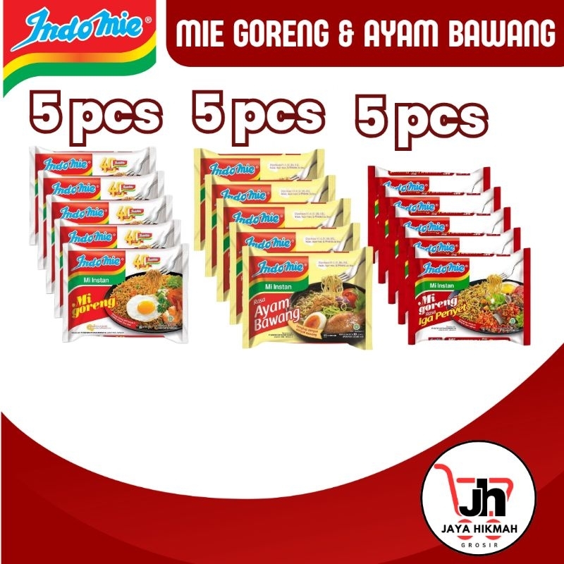 

INDOMIE ISI 5 PCS 3 VARIAN RASA - INDOMIE MIE GORENG - INDOMIE AYAM BAWANG - INDOMIE IGA PENYET