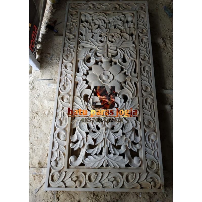 relief  batu ukir motif ukiran loster bali (ukiran 2 sisi)