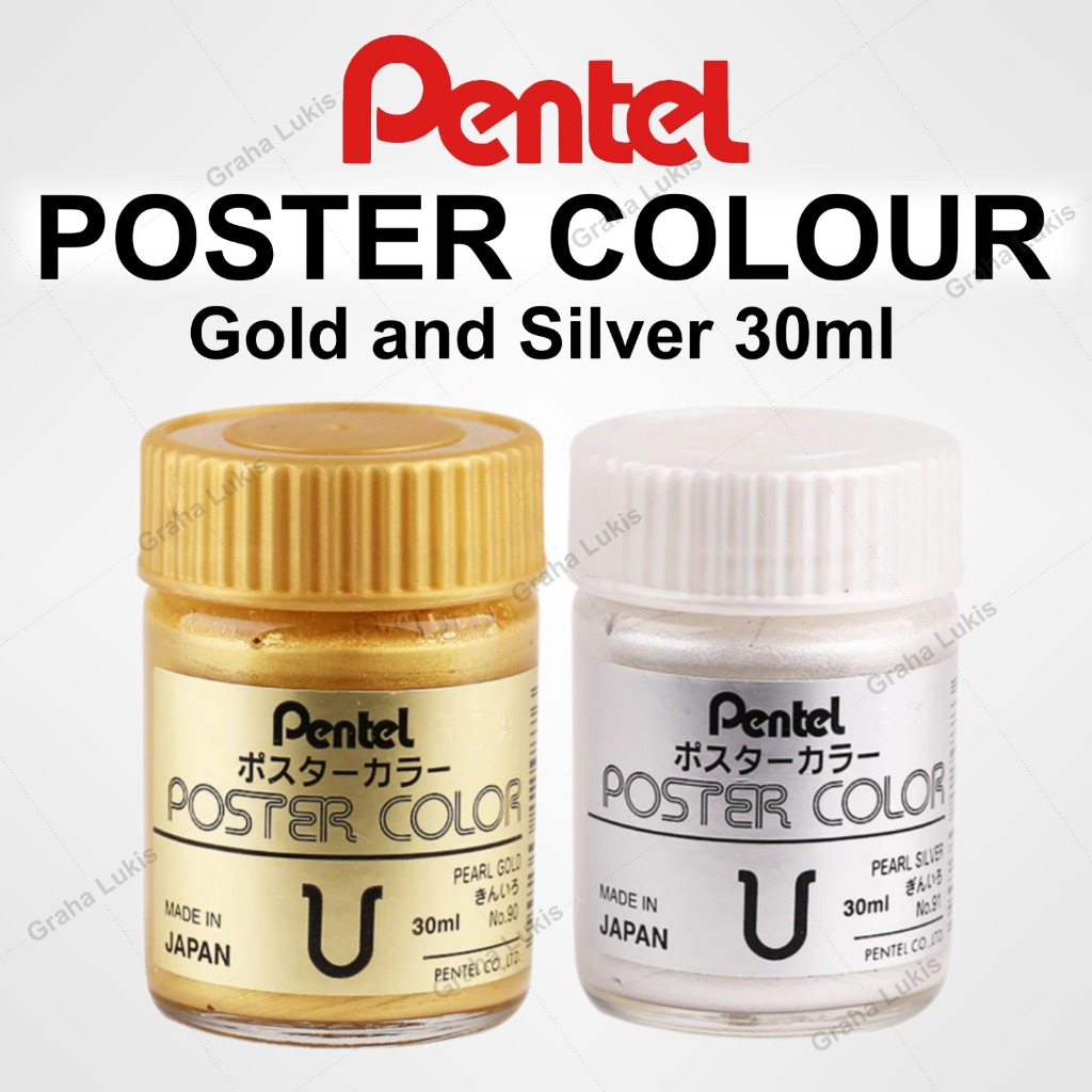 

PENTEL POSTER COLORS 30ML - GOLD/SILVER - CAT POSTER