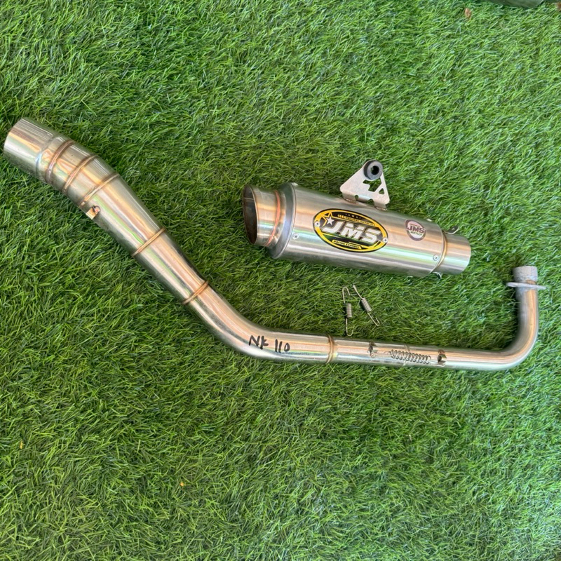 satu set knalpot JMS GP PRO for all motor bebek leher Road race.