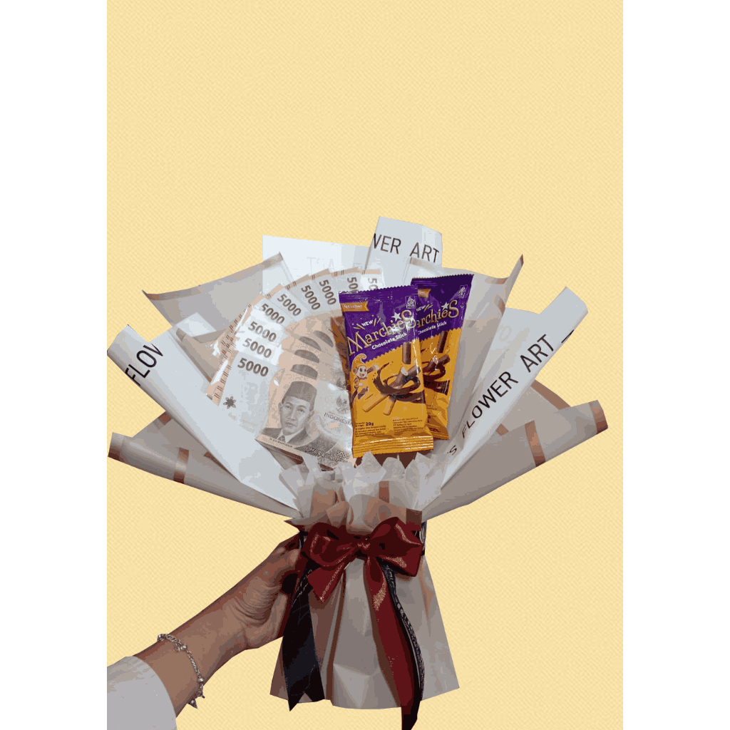 Buket Uang Asli + Bunga | Makanan | Boneka