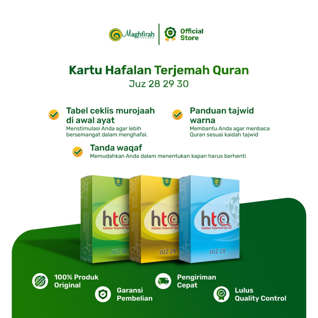 Maghfirah Pustaka Hafalan Terjemah Quran (HTQ) Al Quran Tajwid Terjemahan Per Kata Juz Buku Murojaah