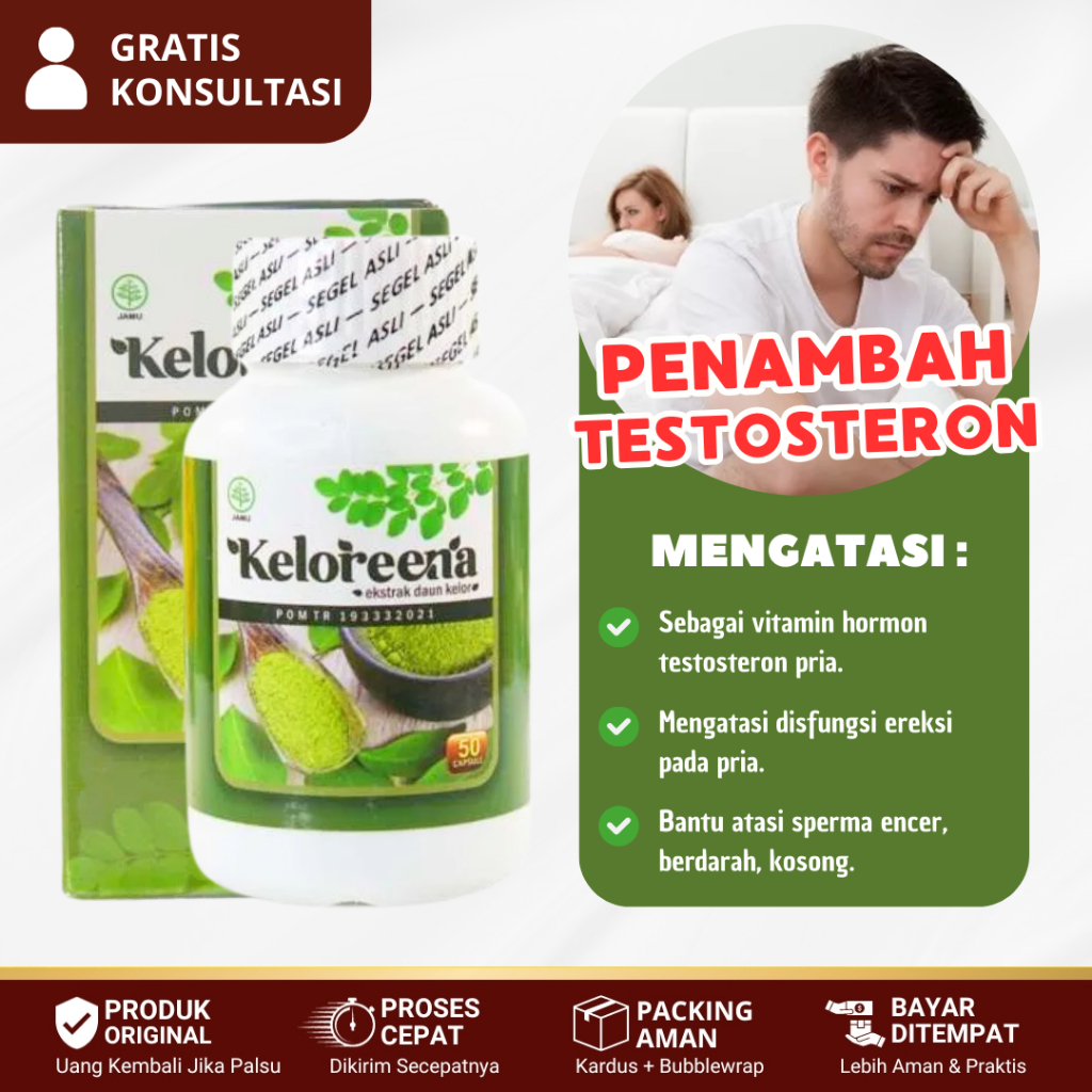 Suplemen Hormon Testosteron, Vitamin Testosteron Pria, Penambah Hormon Testosteron Pria - KELOREENA