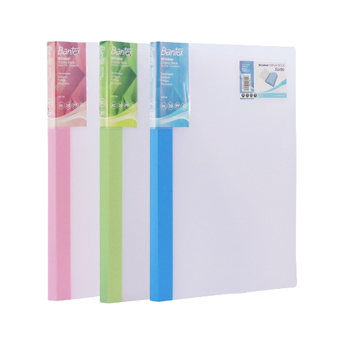 

Bantex Bi-Colour Display Book Clear Folio F4 10 Pockets 3180