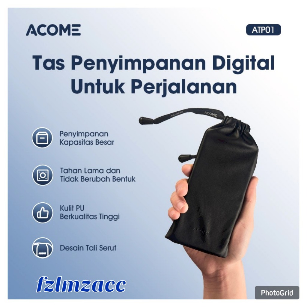 ACOME Sarung Powerbank Pouch Serba Guna Handphone Headset Earphone TWS Charger ATP01