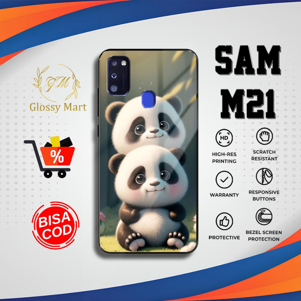 Case Samsung M21 Panda imut Casing Samsung M21 Hardcase Softcase Glossy Kesing Terlaris Glossy Mart