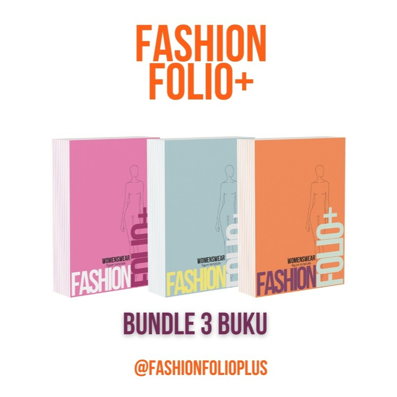 Buku sketsa fashion journal sketsa gambar fashion design - Bundle 3 buku