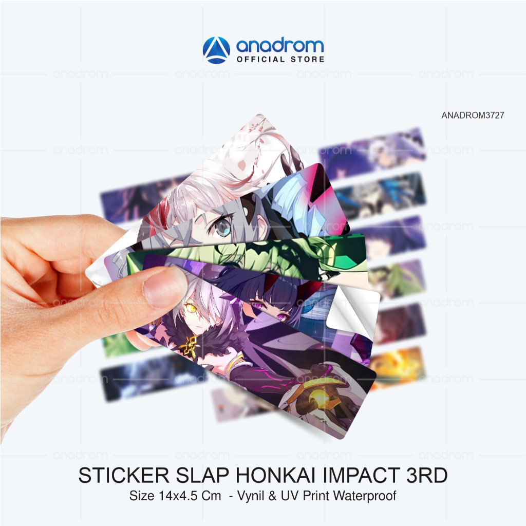 

Stiker Slap Honkai Impact 3Rd | Stiker Slap Character Honkai Impact 3rd Waterproof | Stiker Slap Aesthetic | Stiker Slap 1 Pack Isi 4 Pcs | Size 14x4.5 Cm | Anadrom 3727