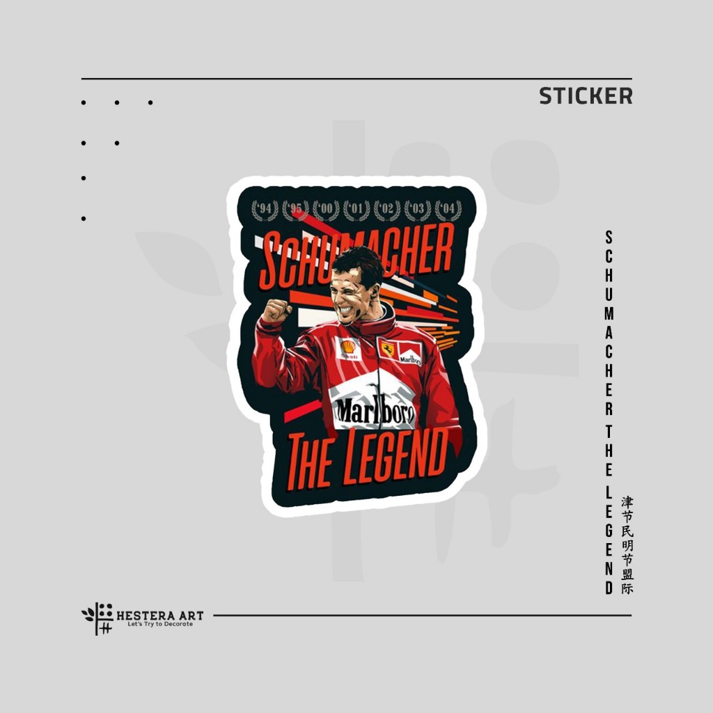 

Stiker Formula F1 Sticker Vinyl Doff Laminasi | Schumacher The Legend