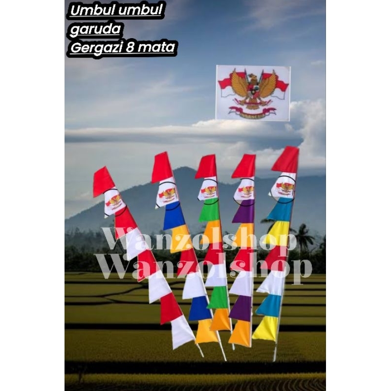 bendera umbul-umbul garuda gergazi / umul umul garuda 8 mata /pcs