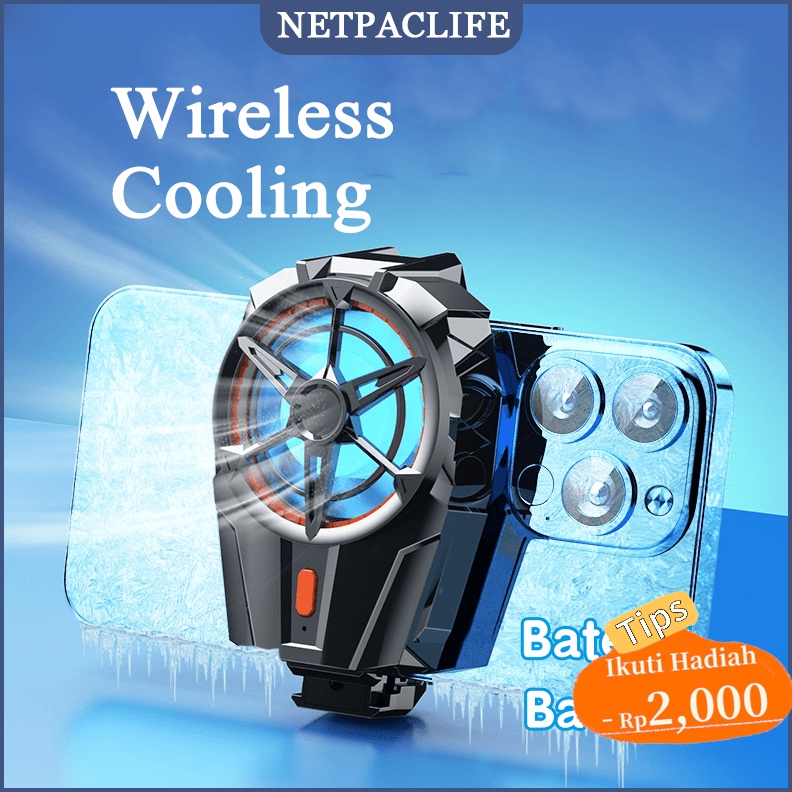 KODE U48J 1 OriginalNetpacLife X52 Pendingin HP Untuk Game Fancooler HP Kipas Wireless Gaming Radiat