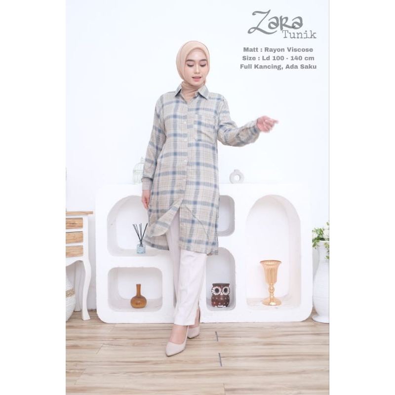 PROMO ZARA TUNIK/LONG TUNIK RAYON VISCOSE JUMBO LD 100-140