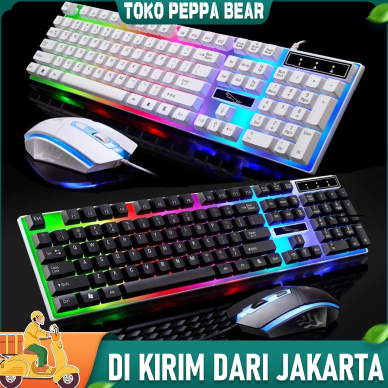 KODE I8L keyboard mouse 1 paket gaming mechanical RGB led 1 set keyboard mouse gaming rgbKeyboard Da