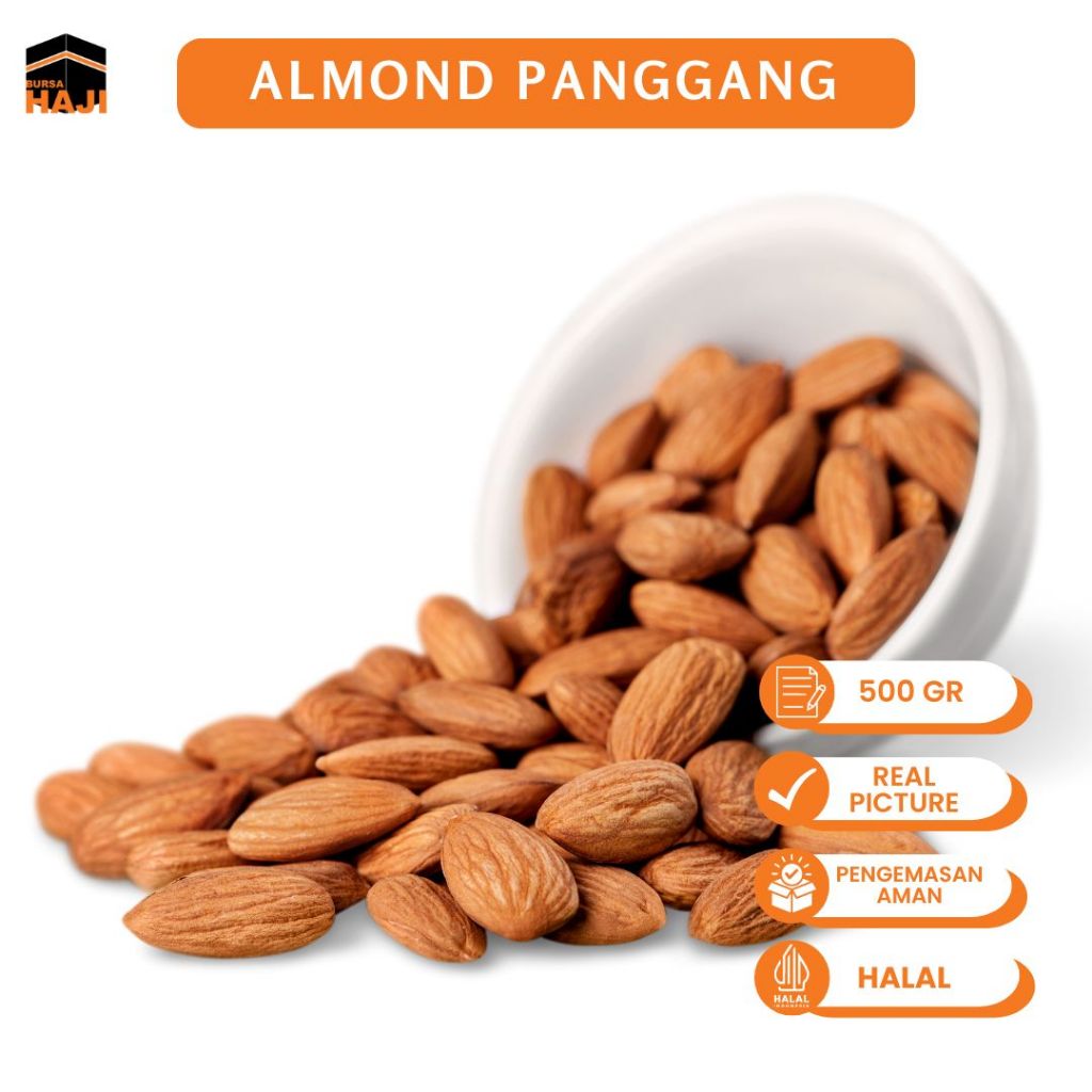 

KACANG ALMOND KUPAS Roasted 500 Gr Sudah Matang Bisa Langsung Dimakan Penuh Khasiat & Manfaaat MPASI - KACANG ALMOND PANGGANG KUPAS 500GR