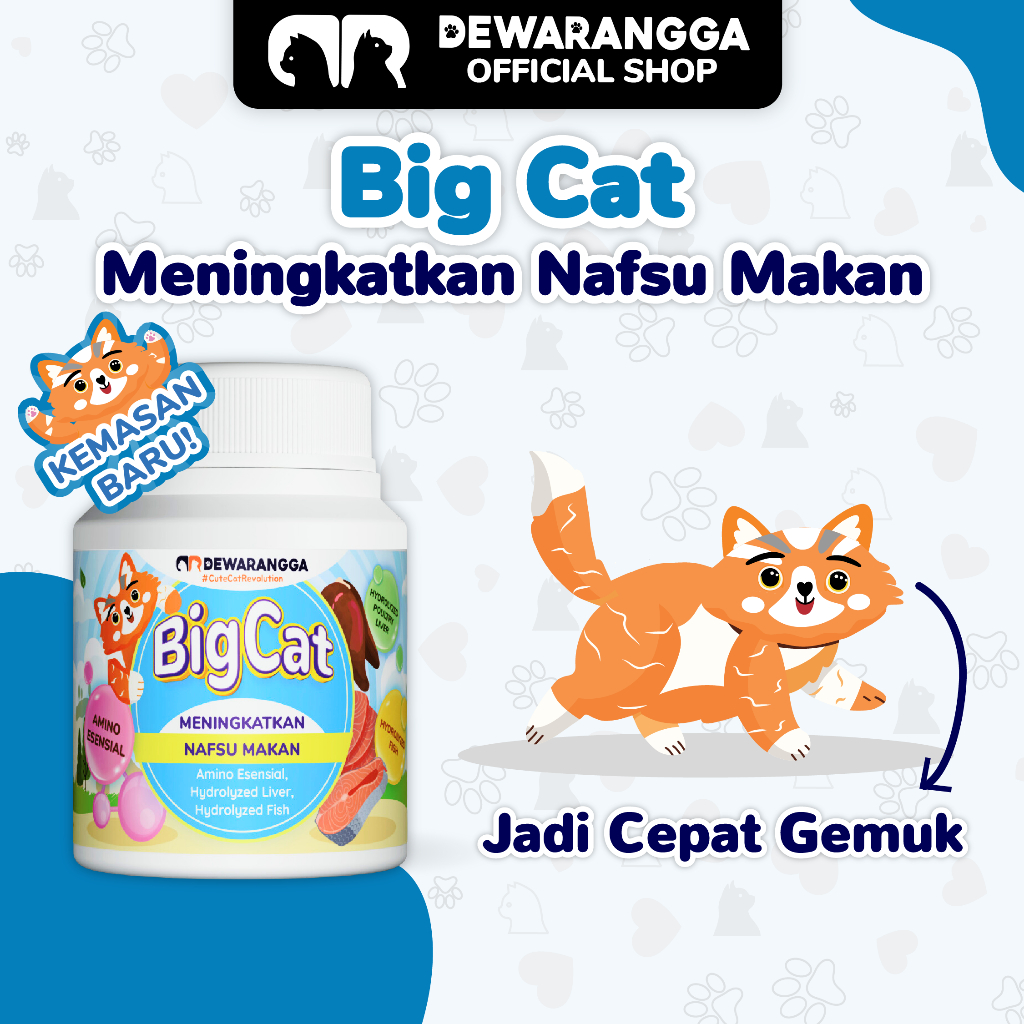 DEWARANGGA VITAMIN KUCING BIG CAT UNTUK PENGGEMUK DAN PENAMBAH NAFSU MAKAN KUCING