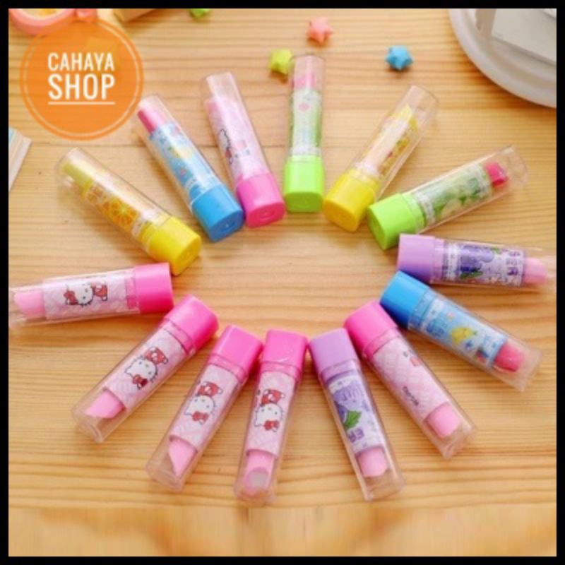 

⭐CS 171⭐ PENGHAPUS PENSIL BENTUK LIPSTIK KARAKTER KARTUN WARNA WARNI / 1PCS