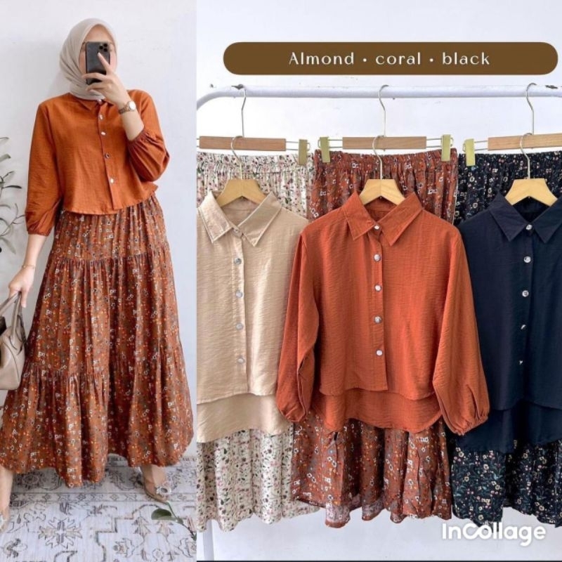 NEW SANIA SET ROK VIRAL SETELAN ROK BLOUSE WANITA TERLARIS SET OOTD KEKINIAN