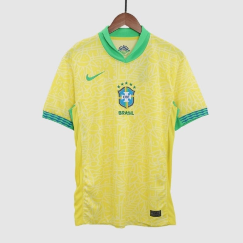 jersey bola brazil home copa 2024