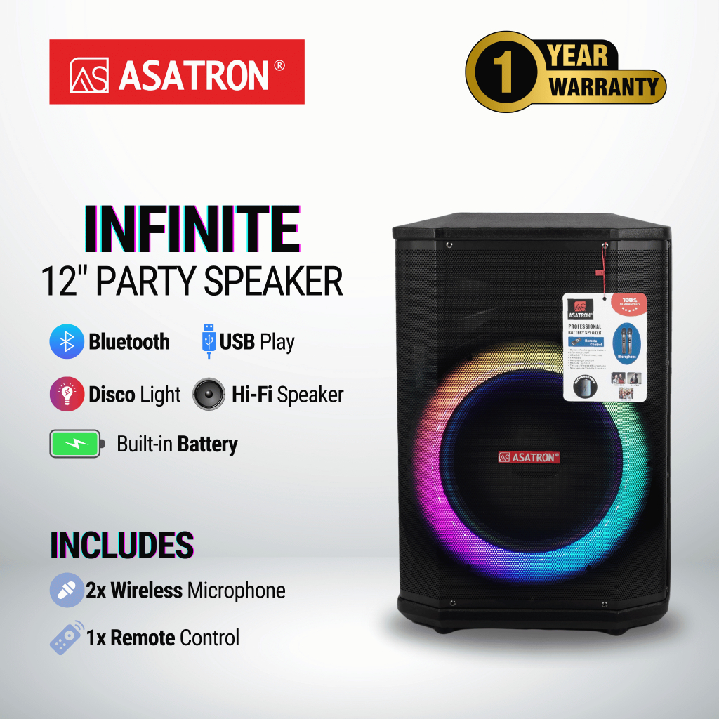 Asatron Infinite 12 Inch Bluetooth Party Speaker