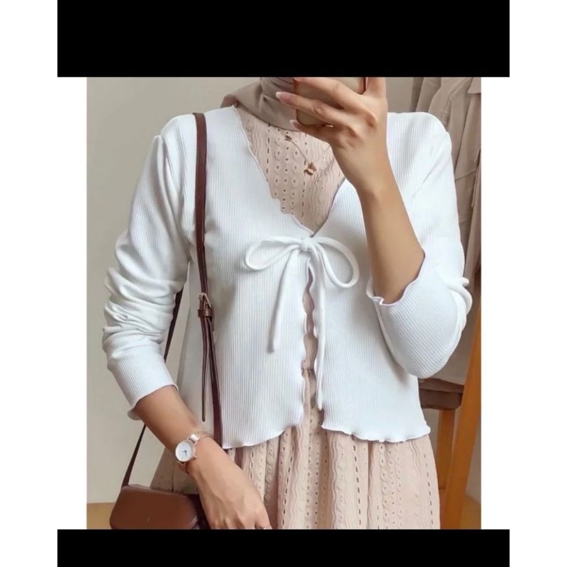 cardigan crop /cardigan crop wanita /cardigan crop tali /cardigan crop rip knit