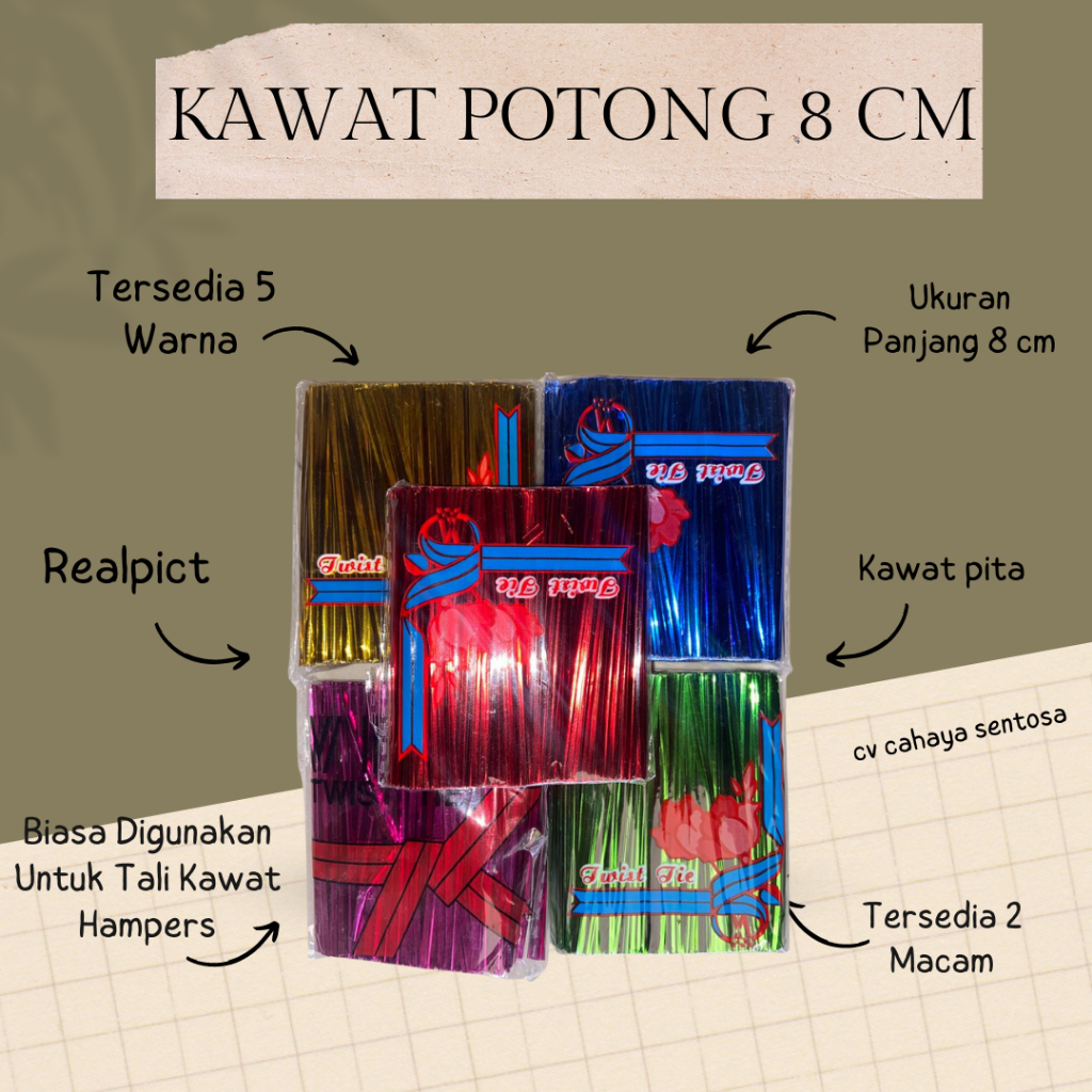 

Tali Kawat Potong Warna - Pita Kawat