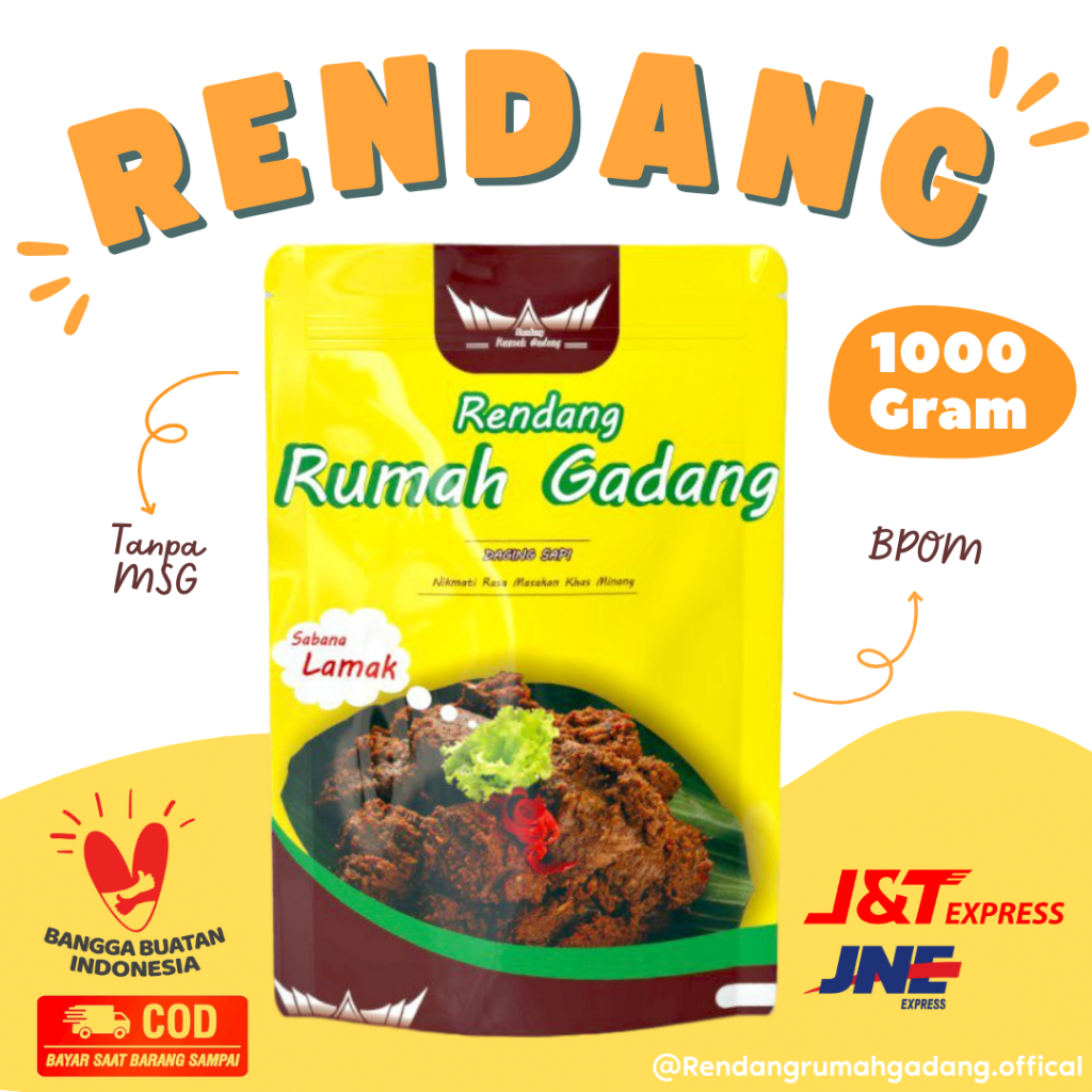 

Rendang Daging Sapi Iris kemasan 500 gr Asli Minang Padang PRMO !! By Rendang Rumah Gadang