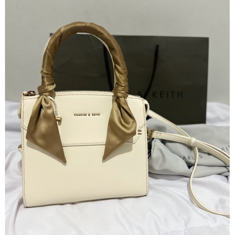 [PRELOVED] ORI CK Charles and Keith Satin Scarf Top Handle Bag