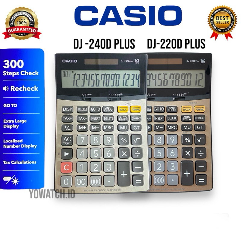 

KALKULATOR HITUNG/MEJA ORIGINAL CASIO DJ 240D PLUS & CASIO DJ220D PLUS | Kalkulator Kantor Original