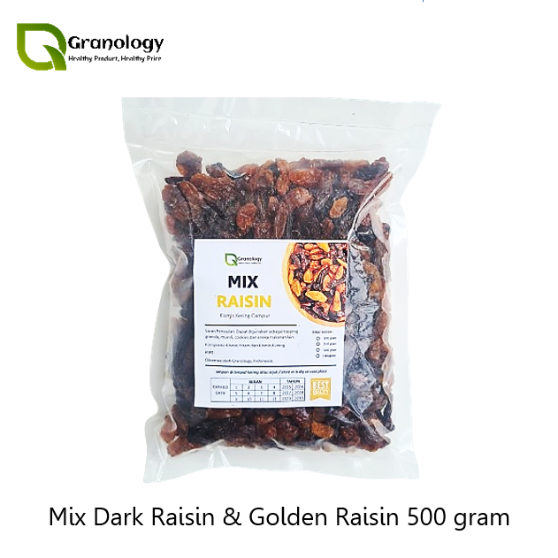

Mix Raisin 500 gram (Dark Raisin & Golden Raisin)