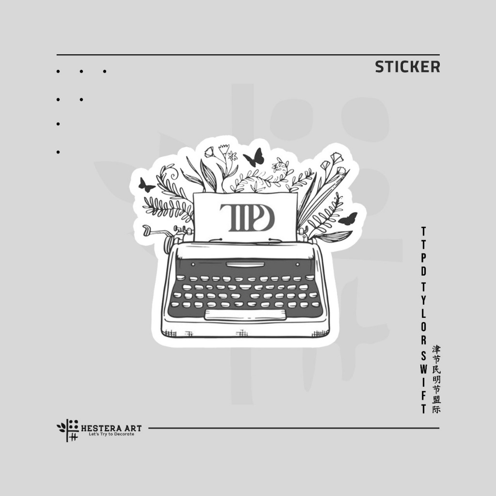 

Stiker Tylor Swift Viynl Laminasi Doff | Sticker Album The Tortured Poets Department (TTPD)