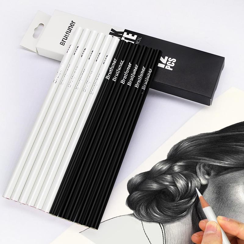 

STOK SEDIKIT Pensil Black White Brutfuner 12 Pcs 12 Pensil Sketsa HitamPutih