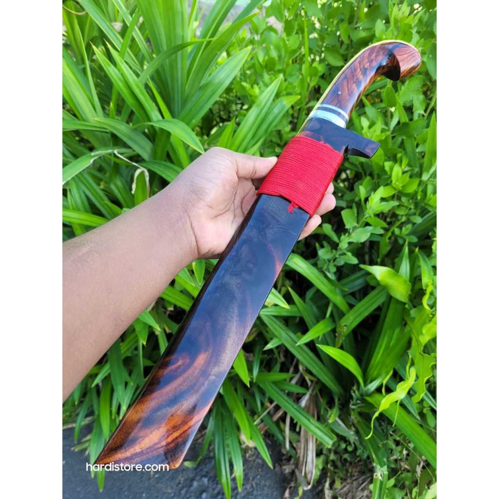 ID PISAU SEMBELIH 29,5 CM BAJA PER DELMAN MIRROR POLISH WARANGKA FULL KAYU SONOKELING