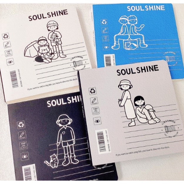 

GEBYAR PROMO Simple Life Soul Shine Notebook Black White dengan kertas GRID