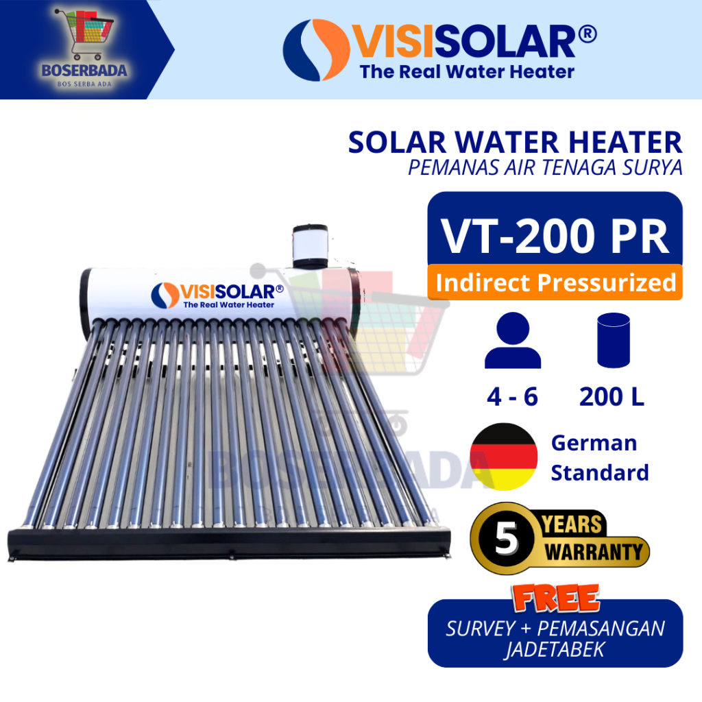 VISI SOLAR - VT-200 PR Pemanas Air Surya / Solar Water Heater